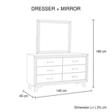 NNEDSZ 4 Pieces Bedroom Suite King Size Silver Brush in Acacia Wood Construction Bed, Bedside Table & Dresser