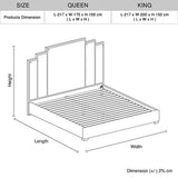 NNEDSZ Austin Bed Frame Polyester Turquoise Fabric Padded Upholstery High Quality Slats Polished Stainless Steel Feet