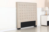 NNEDSZ Bed Head Double Beige Headboard Upholstery Fabric Tufted Buttons