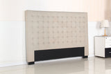 NNEDSZ Bed Head King Beige Headboard Upholstery Fabric Tufted Buttons