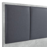 NNEDSZ Queen Bed Frame Fabric Upholstery MDF in Cement Colour