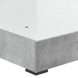 NNEDSZ Queen Bed Frame Fabric Upholstery MDF in Cement Colour