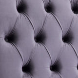 NNEDSZ Queen Size Sleigh Bedframe Velvet Upholstery Grey Colour Tufted Headboard And Footboard Deep Quilting