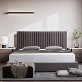 NNEDSZ Hillsdale Bed Frame Polyester Fabric Padded Upholstery High Quality Slats Polished Stainless Steel Feet