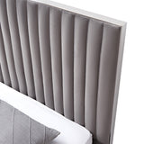 NNEDSZ Hillsdale Bed Frame Polyester Fabric Padded Upholstery High Quality Slats Polished Stainless Steel Feet