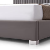 NNEDSZ Hillsdale Bed Frame Polyester Fabric Padded Upholstery High Quality Slats Polished Stainless Steel Feet