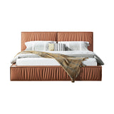 NNEDSZ Louis Queen Bed Frame PU leather KD Slat in Wooden Legs