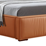 NNEDSZ Louis Queen Bed Frame PU leather KD Slat in Wooden Legs