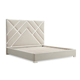 NNEDSZ Matrix Bed Frame Fabric Padded Upholstery High Quality Slats Polished Stainless Steel Feet