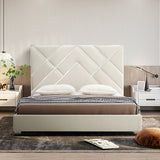 NNEDSZ Matrix Bed Frame Fabric Padded Upholstery High Quality Slats Polished Stainless Steel Feet