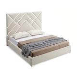 NNEDSZ Matrix Bed Frame Fabric Padded Upholstery High Quality Slats Polished Stainless Steel Feet