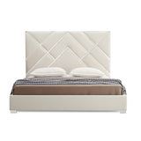 NNEDSZ Matrix Bed Frame Fabric Padded Upholstery High Quality Slats Polished Stainless Steel Feet