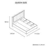 NNEDSZ Queen Bed Frame Fabric Upholstery MDF LED Headboard in Champagne Colour