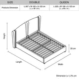 NNEDSZ Roman Bed Frame Double Size Black Velvet Fabric with Gas Lift plywood metal structure
