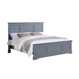 NNEDSZ King Bed Frame in Solid Wood with Slats Support in Grey colour