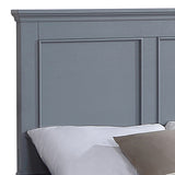 NNEDSZ King Bed Frame in Solid Wood with Slats Support in Grey colour