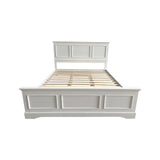 NNEDSZ Queen Bed Frame in Solid Wood with Slats Support in White colour
