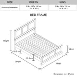 NNEDSZ Queen Bed Frame in Solid Wood with Slats Support in White colour