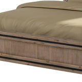NNEDSZ King Size Silver Brush Bed Frame in Acacia Wood Construction