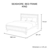 NNEDSZ King Size Silver Brush Bed Frame in Acacia Wood Construction