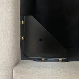 NNEDSZ Veronica Bed Frame Double Size Winged Grey Linen Fabric Seam Grid Pattern with gas lift plywood metal structure