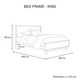 NNEDSZ King Size Wooden Bed Frame in Solid Wood Antique Design Light Brown