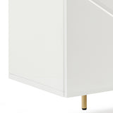NNEDSZ Buffet Sideboard Colour Ceramic Top MDF in Glossy White Gold Colour