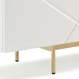NNEDSZ Buffet Sideboard Colour Ceramic Top MDF in Glossy White Gold Colour