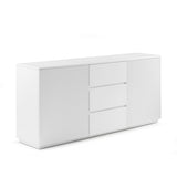 NNEDSZ Buffet Ceramic Table Top MDF Cabinet Storage Stainless Steel In White