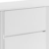 NNEDSZ Buffet Ceramic Table Top MDF Cabinet Storage Stainless Steel In White