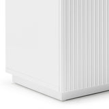 NNEDSZ Buffet Ceramic Table Top MDF Cabinet Storage Stainless Steel In White