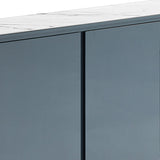 NNEDSZ Buffet MDF Glossy Surface Ceramic Top Dark Blue Storage Cabinet