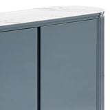 NNEDSZ Buffet MDF Glossy Surface Ceramic Top Dark Blue Storage Cabinet