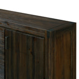 NNEDSZ Buffet Sideboard in Chocolate Colour Constructed with Solid Acacia Wooden Frame Storage Cabinet with Drawers