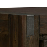 NNEDSZ Buffet Sideboard in Chocolate Colour Constructed with Solid Acacia Wooden Frame Storage Cabinet with Drawers