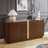 NNEDSZ Buffet MDF Melamine Interior Storage In Dark Walnut colour