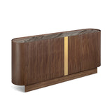 NNEDSZ Buffet MDF Melamine Interior Storage In Dark Walnut colour