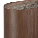 NNEDSZ Buffet MDF Melamine Interior Storage In Dark Walnut colour