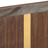 NNEDSZ Buffet MDF Melamine Interior Storage In Dark Walnut colour