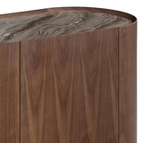 NNEDSZ Buffet MDF Melamine Interior Storage In Dark Walnut colour