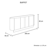 NNEDSZ Buffet MDF Melamine Interior Storage In Dark Walnut colour