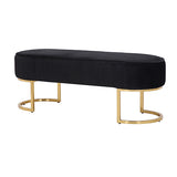 NNEDSZ Noori Bench Chair Black Velvet