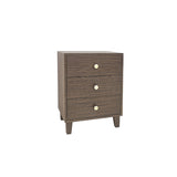 NNEDSZ Bedside Table MDF 3 Drawers Side Table Night Stand Storage in Brown Colour