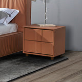 NNEDSZ Louis Bedside Table MDF With PU Leather Wooden Legs
