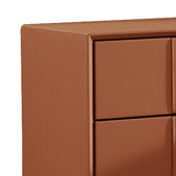 NNEDSZ Louis Bedside Table MDF With PU Leather Wooden Legs