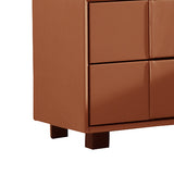 NNEDSZ Louis Bedside Table MDF With PU Leather Wooden Legs