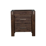 NNEDSZ Bedside Table 2 drawers Night Stand Solid Wood Acacia Storage in Chocolate Colour