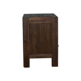 NNEDSZ Bedside Table 2 drawers Night Stand Solid Wood Acacia Storage in Chocolate Colour