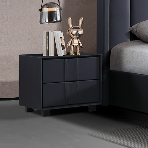 NNEDSZ Prado Bedside Table MDF Construction Fabric Upholstery Iron Feet