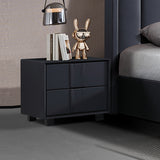NNEDSZ Prado Bedside Table MDF Construction Fabric Upholstery Iron Feet